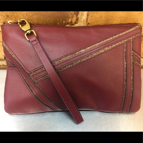 Fossil Handbags - FOSSIL Wristlet Wallet Wine GORGEOUS SHIMMER
